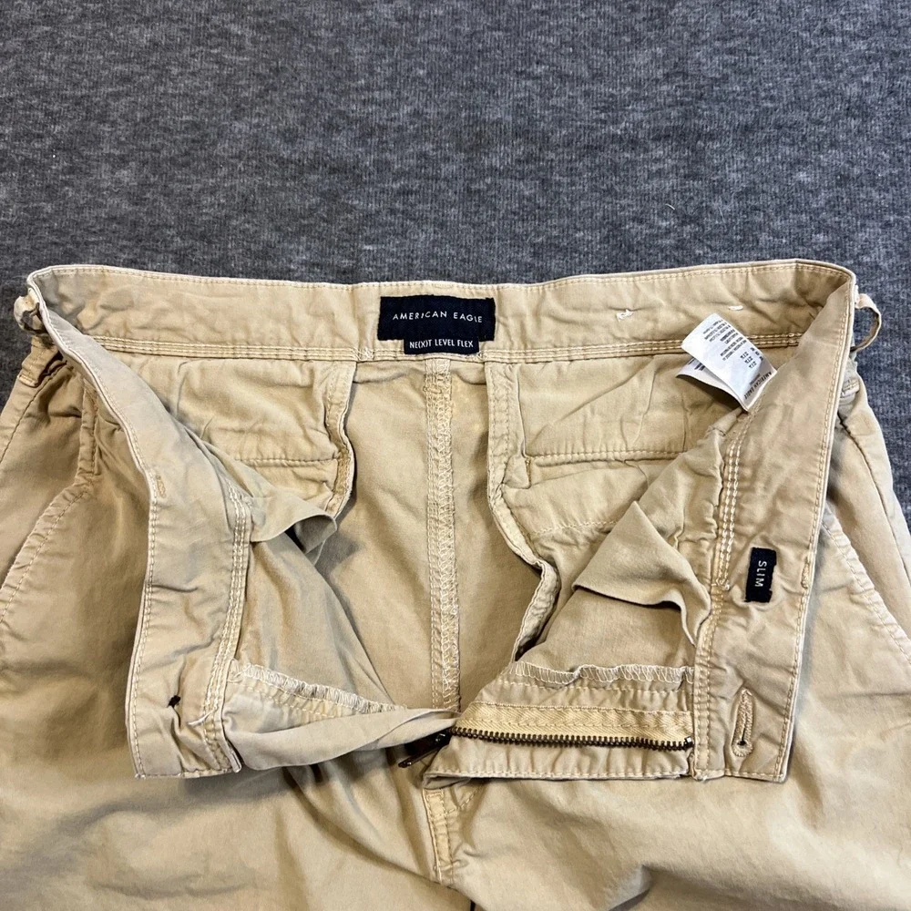 American Eagle Next Level‎ Flex Slim Straight Pants 32x34 Tan Cotton Blend Mens
